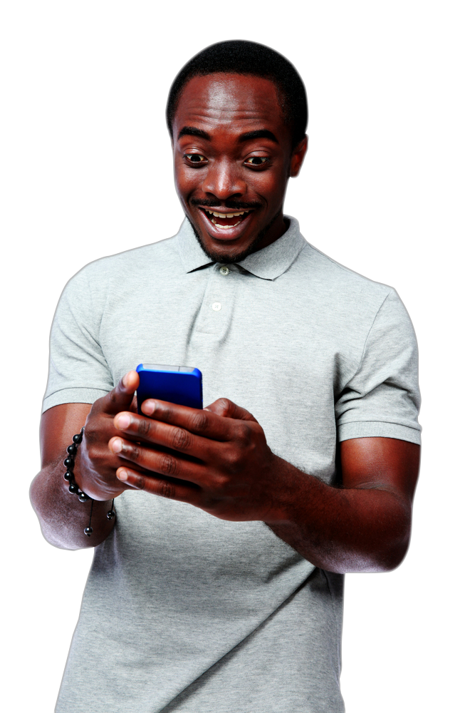 Inuua save up to 40% man holding phone