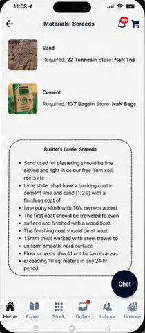 INUUA materials and builder's guide screen