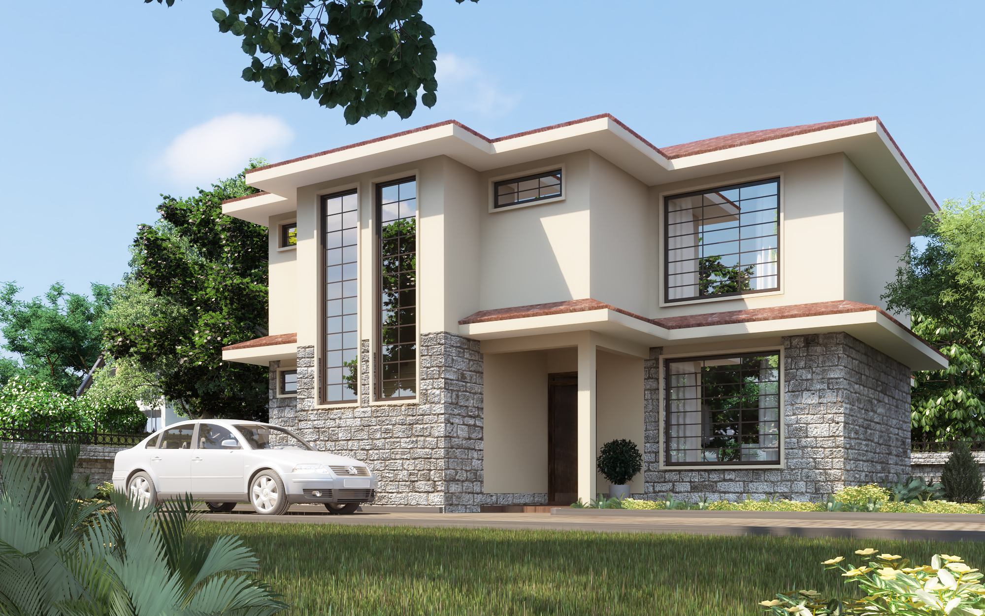 4 Bedroom Maisonette - ID 4211 - INUUA 4 BED MAST TP1 OP1-4211_FRONT_VIEW.jpg from Inuua Tujenge house plans with 4 bedrooms and 3 bathrooms. ( maisonette )